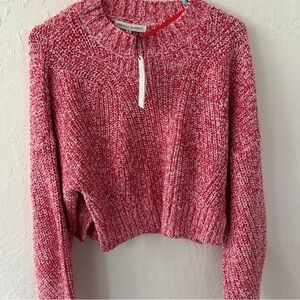 Rebecca Minkoff Marled Red Crew Neck Sweater